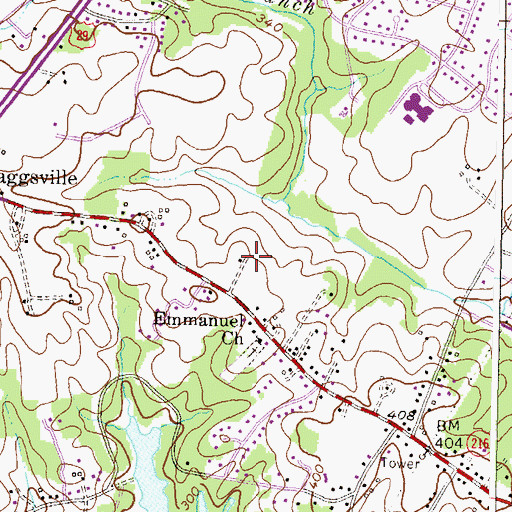 Topographic Map of Leishear Knolls, MD