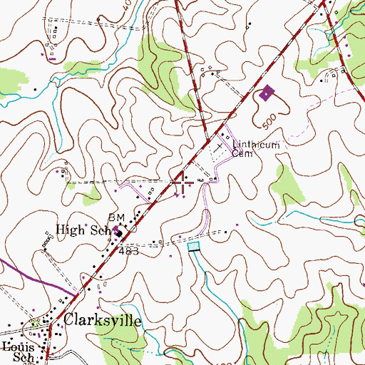Topographic Map of Linden-Linthicum United Methodist Church, MD