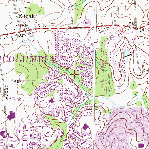 Topographic Map of Longfellow, MD