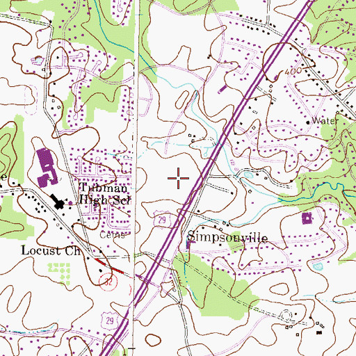 Topographic Map of Martin Road Park, MD