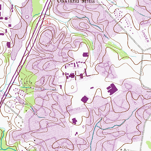 Topographic Map of Oakland Mills Post Office, MD