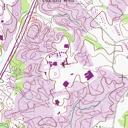 Topographic Map of Oakland Mills Shopping Center, MD