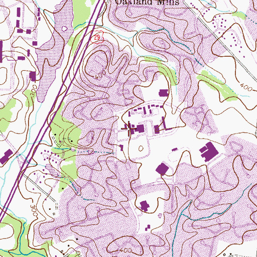 Topographic Map of Oakland Mills Uniting Church, MD