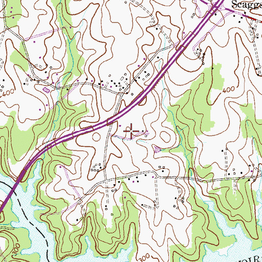 Topographic Map of Rocky Gorge Driving Range, MD