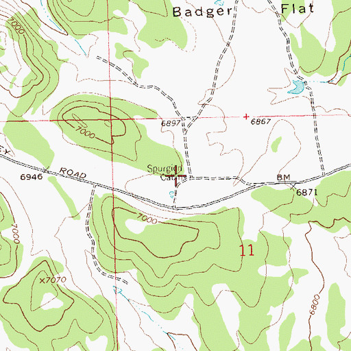 Topographic Map of Spurgion Cabin, CO