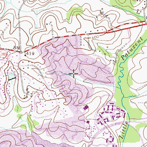 Topographic Map of Running Brook, MD