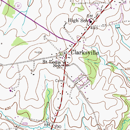 Topographic Map of Saint Louis Roman Catholic Church, MD