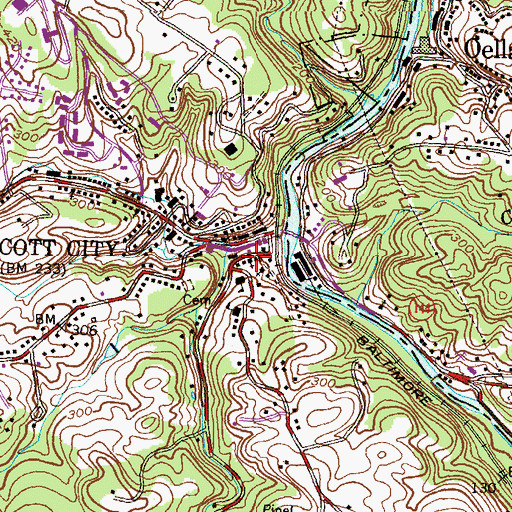 Topographic Map of Saint Paul Catholic Church, MD
