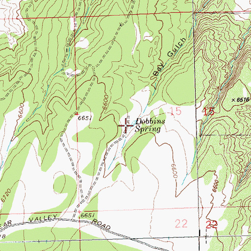 Topographic Map of Dobbins Spring, CO