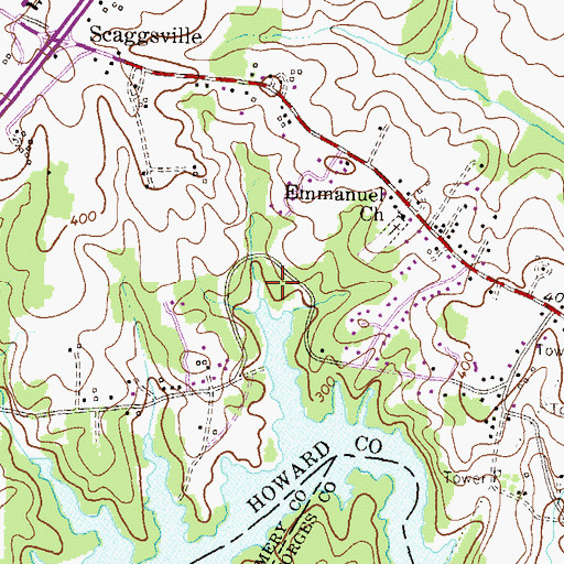 Topographic Map of Scotts Cove Campground, MD