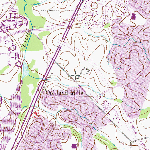 Topographic Map of Twin Knolls Business Park, MD
