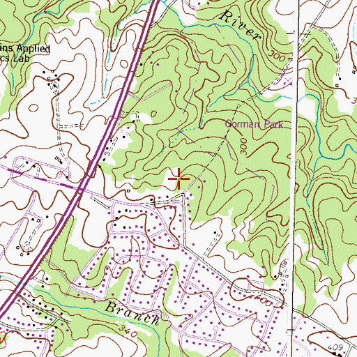 Topographic Map of Twin Oaks, MD