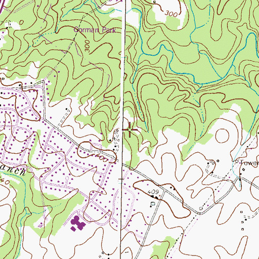 Topographic Map of Warfields Range, MD