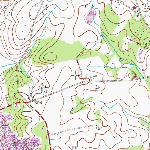 Topographic Map of Waterford, MD