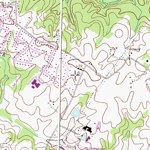 Topographic Map of Wellington Estates, MD