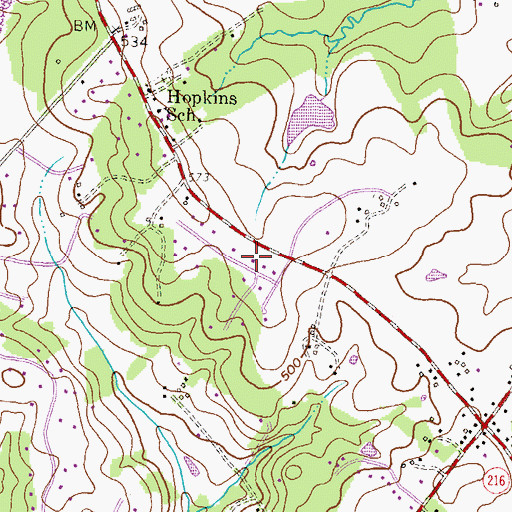 Topographic Map of White Oak Estates, MD
