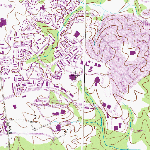 Topographic Map of Wilde Lake Middle School, MD