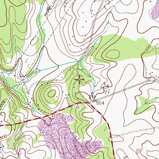 Topographic Map of Wood Ridge, MD