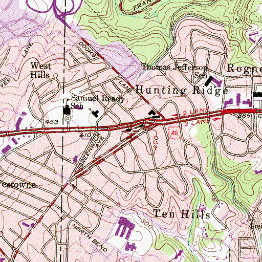 Topographic Map of Brantly Baptist Church, MD
