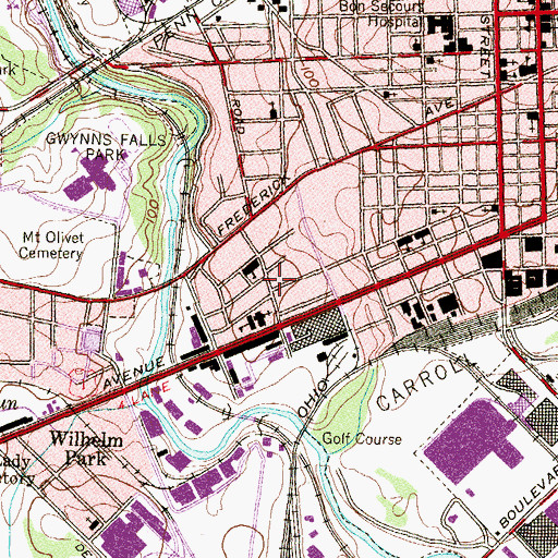 Topographic Map of Church of the Holy Cross, MD