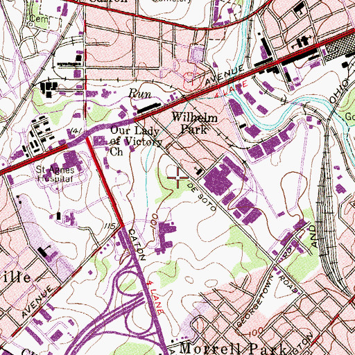 Topographic Map of DeSoto Road Business Park, MD