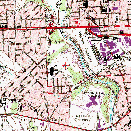 Topographic Map of Hilton Recreation Center, MD