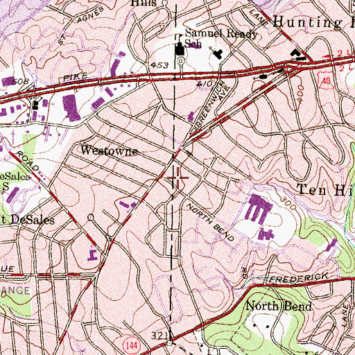 Topographic Map of Hood Convalescent Home, MD