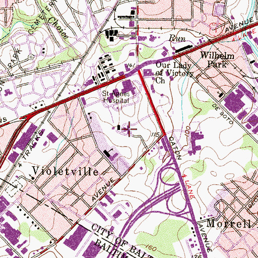 Topographic Map of Jenkins Memorial Hospital, MD