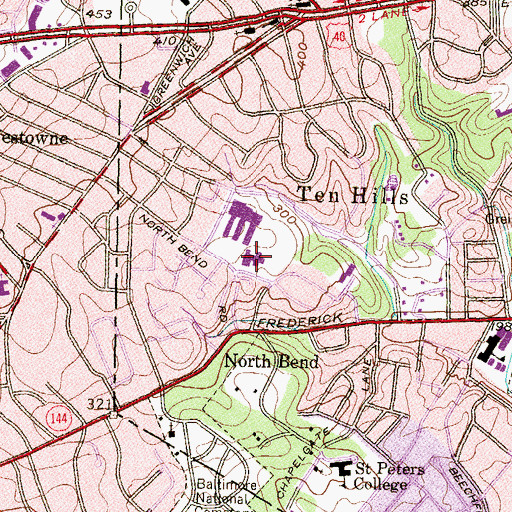 Topographic Map of North Bend Elementary / Middle School, MD