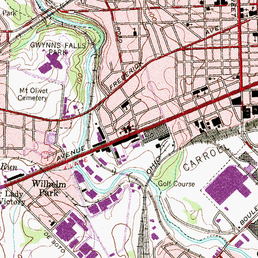 Topographic Map of Saint Benedicts Roman Catholic Church, MD