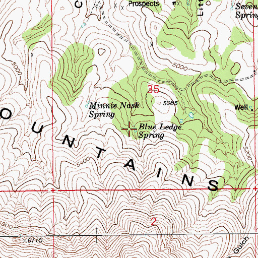 Topographic Map of Blue Ledge Spring, AZ