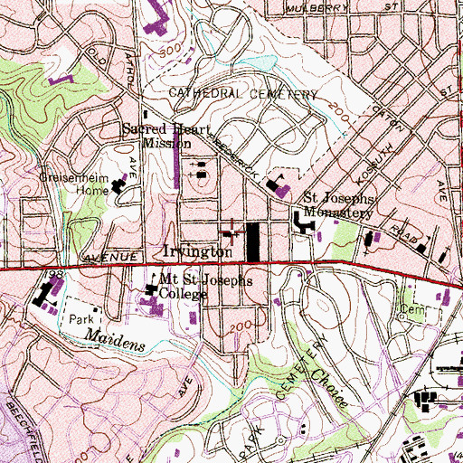 Topographic Map of Saint James Episcopal Church, MD