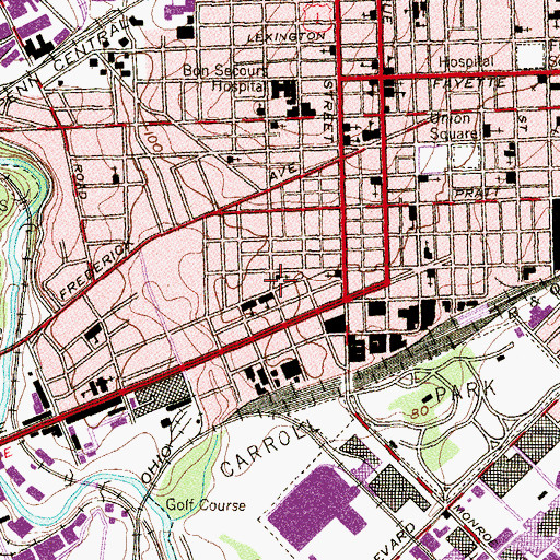 Topographic Map of Saint Thomas Evangelical Lutheran Church, MD