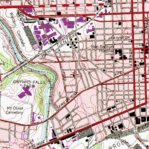 Topographic Map of Shiloh Christian Community Church, MD