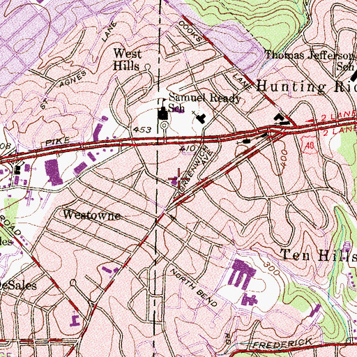 Topographic Map of West Baltimore United Methodist Church, MD