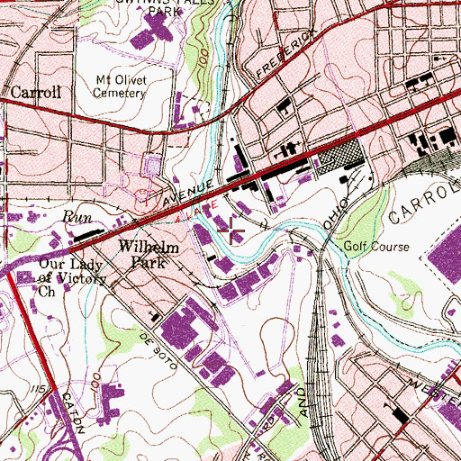 Topographic Map of Wilkins Industrial Park, MD