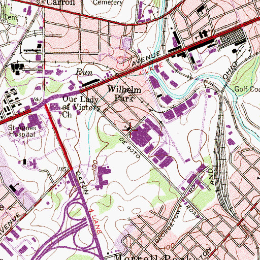 Topographic Map of Wilmington Park Christian Church, MD