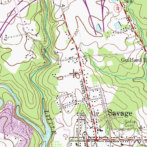 Topographic Map of Bollman Bridge Elementary School, MD