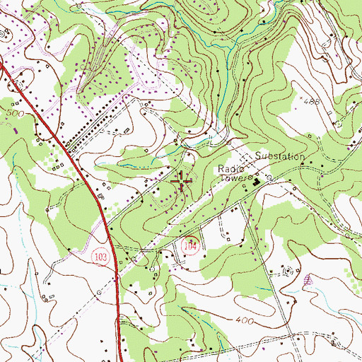 Topographic Map of Bonnie Acres, MD