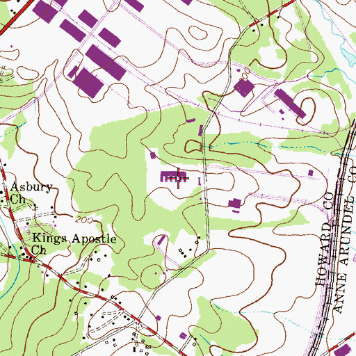 Topographic Map of Clifton T Perkins Hospital Center, MD