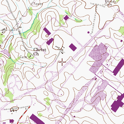 Topographic Map of Columbia Post Office, MD