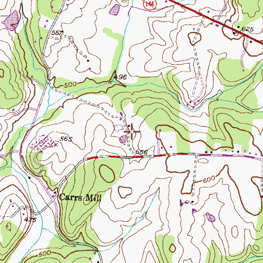 Topographic Map of Cool Spring, MD