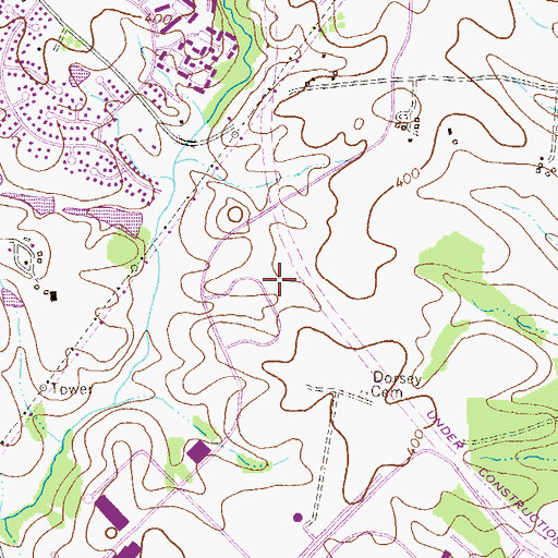 Topographic Map of Dobbin Center Shopping Center, MD