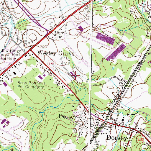 Topographic Map of Dorsey Business Center, MD