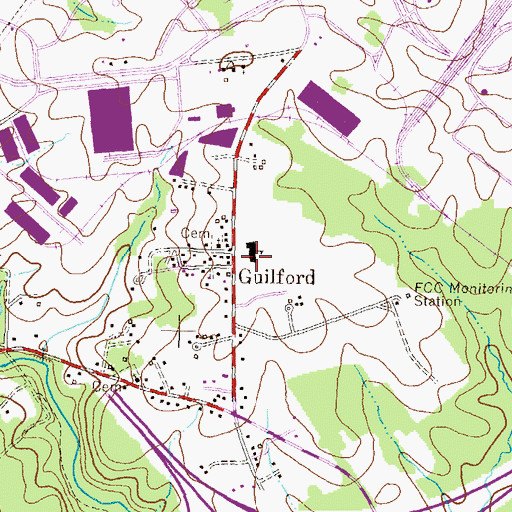 Topographic Map of Guilford Elementary School, MD