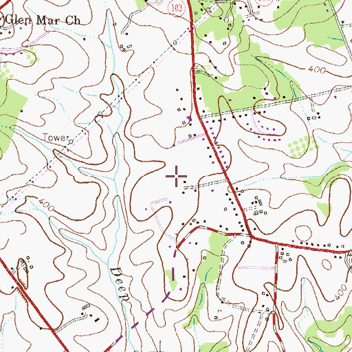 Topographic Map of Hunt Country Estates, MD