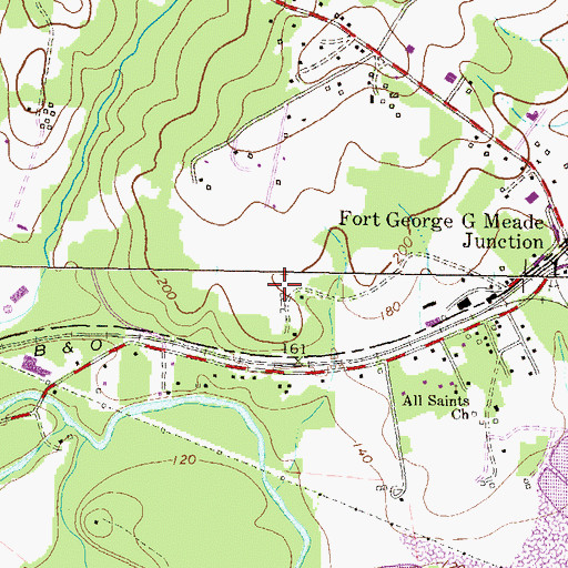 Topographic Map of Junction Industrial Park, MD