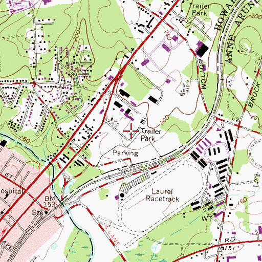 Topographic Map of Midway Mobile Home Park, MD