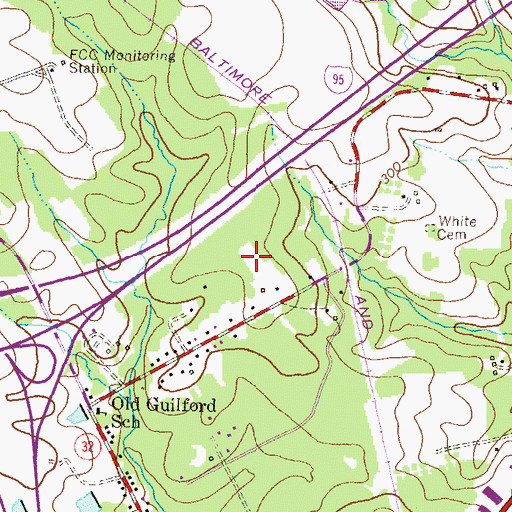 Topographic Map of Mission Heights, MD