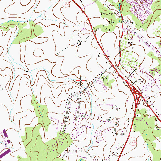 Topographic Map of Montgomery Knolls, MD